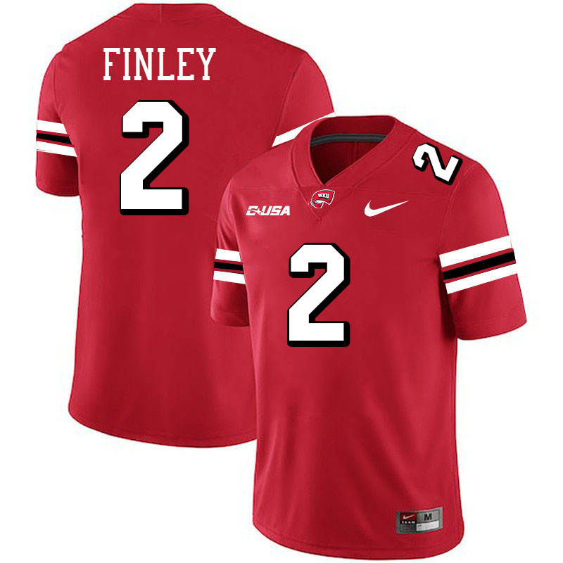 TJ Finley WKU Jersey,Western Kentucky Hilltoppers #2 TJ Finley Jersey Youth-Red